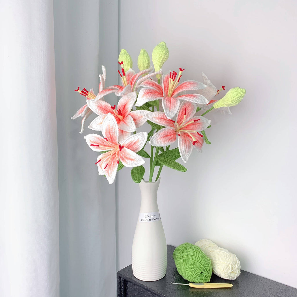 Deluxe Double-Head Crochet Lily, Handmade Gifts for her – Hetki